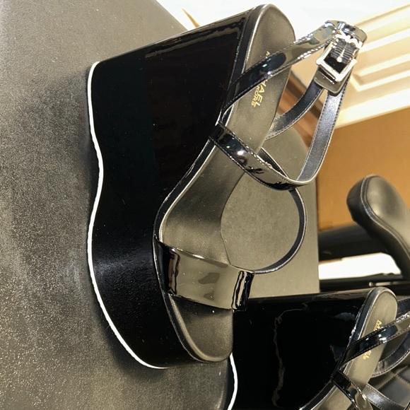 Michael Kors Glossy Black Platform Heels - Picture 2 of 7